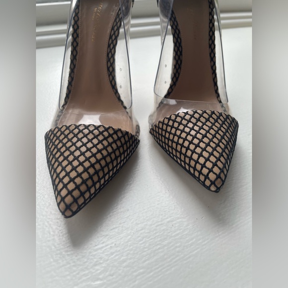 Authentic Gianvito Rossi heels, size 37.5, beige black pattern, like new - Picture 2 of 7